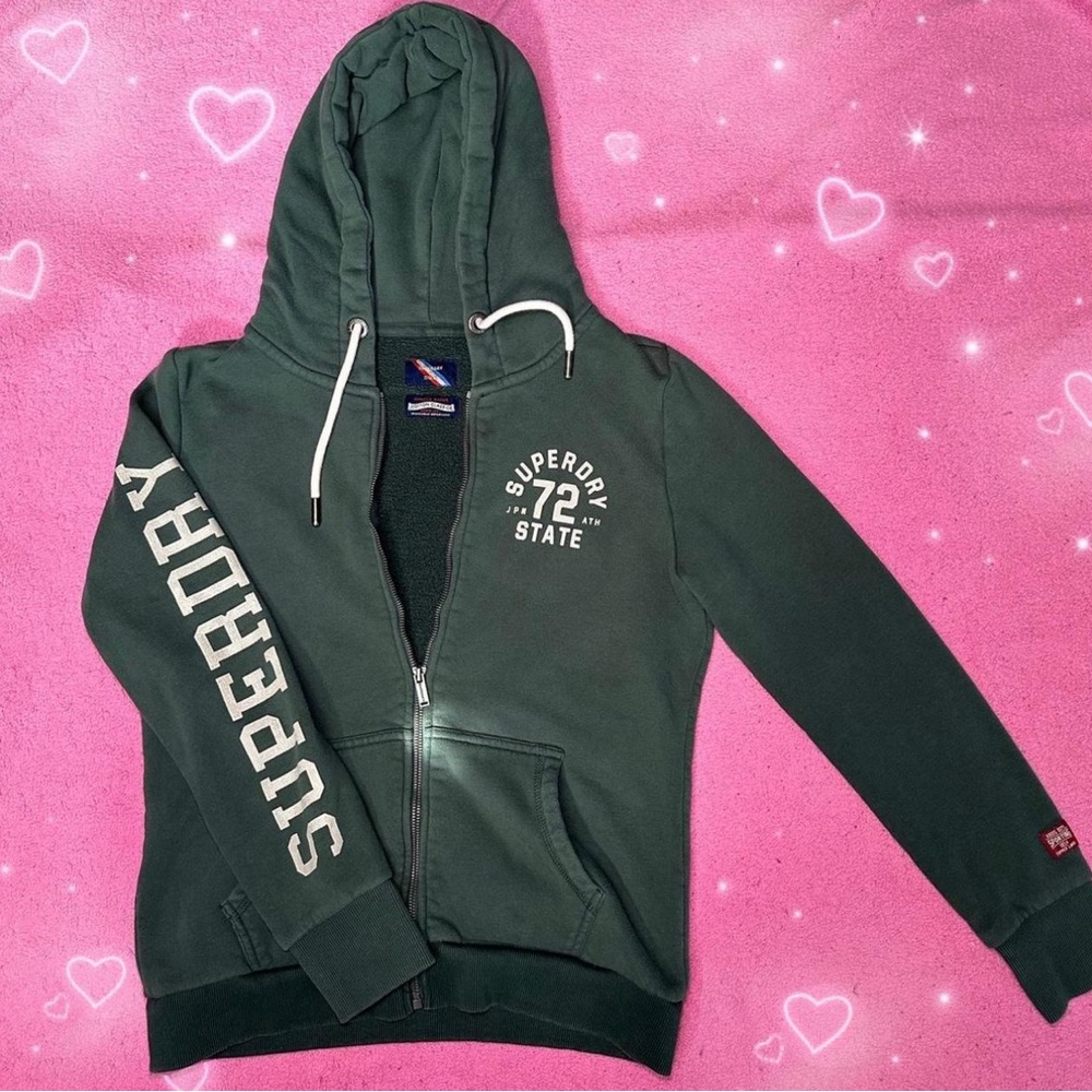 Vintage ‘72 Dark Green Zip Up Hoodie